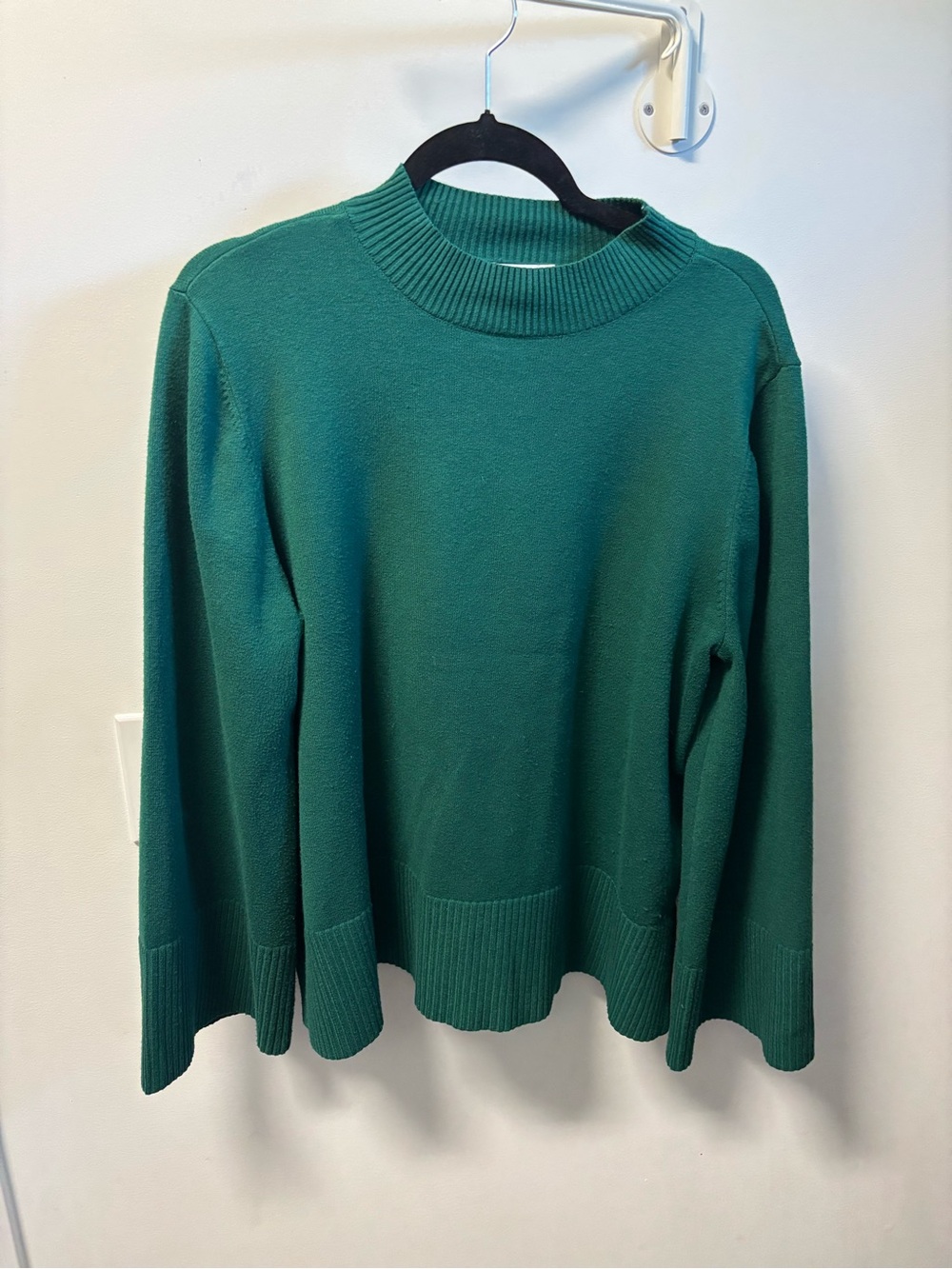 Green Mock Neck Women's Sweater